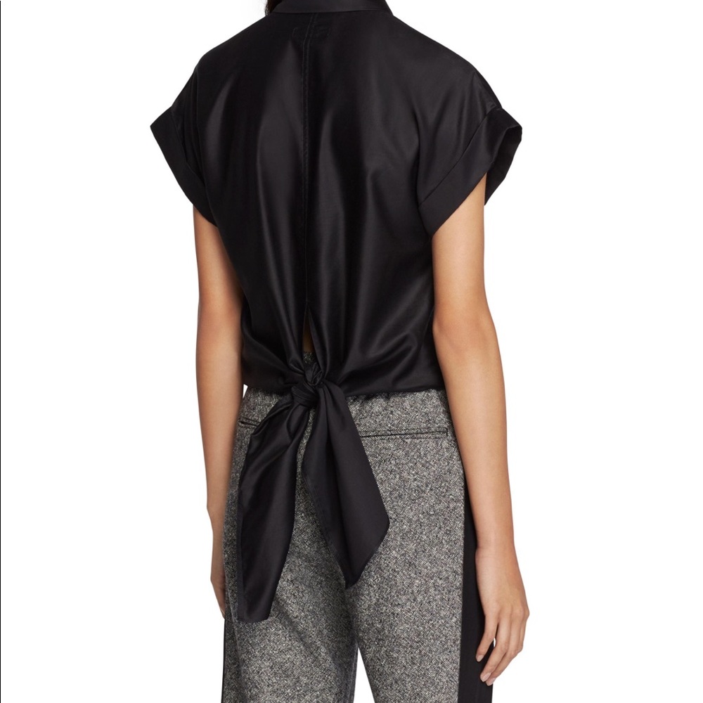 NWT Rag & Bone Ara Tie Back Blouse in Navy